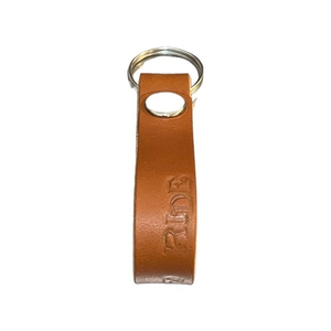 New handmade tooled Just Ride horse 100% brown Leather‎ belt loop key fob/ring